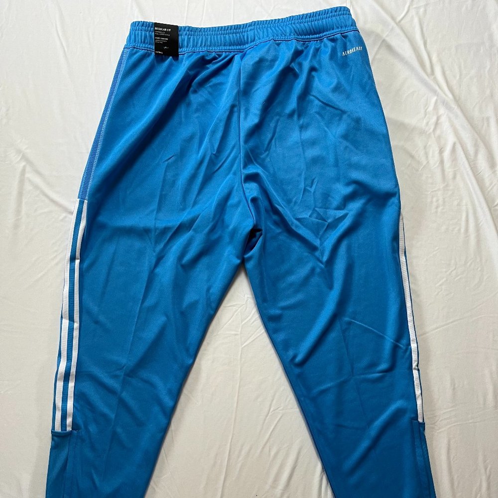 *NEW W/ TAGS* Addidas AeroDry Light Blue Ankle-Zip Sweatpants/Warm-ups Size L.